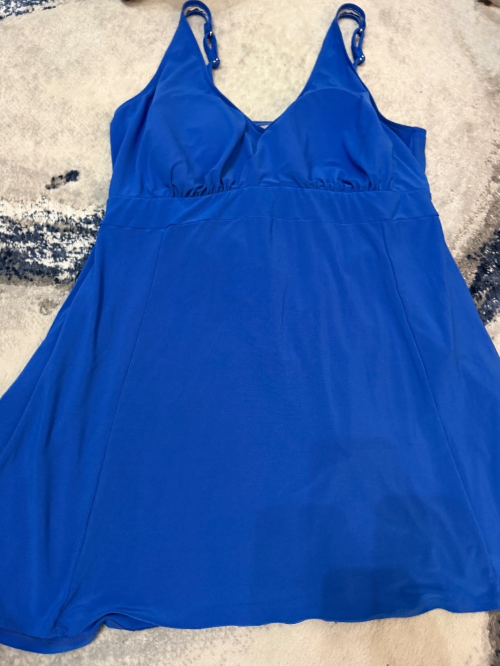 American Beach X Maurices Blue Plus Size 2X Swim Dress One Piece Swimsuit